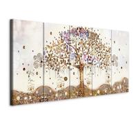 murando - Cuadro en Lienzo Arbol Klimt 200x80 cm 5 piezas - Impresión en material tejido no tejido cuadros decoracion salon modernos lienzos decorativos dormitorios - Abstracto l-A-0009-b-n