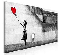 murando Cuadro en Lienzo Banksy Girl with Balloon 90x30 cm 1 parte impresión en material tejido no tejido cuadro de pared impresión artística fotografía decoración There is Always Hope d-B-0292-b-b