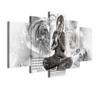 murando Cuadro en lienzo Buda 200x100 cm 5 partes Impresión en material tejido no tejido cuadro de pared impresión artística fotografía decoración Feng Shui Zen Cita estatua diamante p-A-0043-b-m