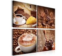 murando Cuadro en Lienzo Cafe 40x40 cm - Impresión Material Tejido no Tejido Impresión Artística Imagen Gráfica Decoracion de Pared - Coffee Cocina marron 030107-1