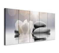 murando Cuadro en Lienzo Flores Spa 225x90 cm Impresión de 5 Piezas Material Tejido no Tejido Impresión Artística Imagen Gráfica Decoracion de Pared Oriente b-B-0268-b-m