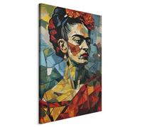 murando - Cuadro en Lienzo Frida Kahlo 80x120 cm 1 pieza - Impresión en material tejido no tejido cuadros decoracion salon modernos lienzos - Reproducción Retrato Mujer Geometrico h-H-10043-b-a