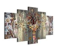 murando - Cuadro en Lienzo Gustav Klimt 225x112 cm 5 Piezas - Impresión en Material Tejido no Tejido Cuadros Decoracion Salon Modernos lienzos Decorativos - Arbol Bosque Abstracto l-A-0005-b-n