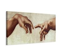 murando Cuadro en Lienzo La creación de Adán 90x30 cm 1 parte Impresión en Material Tejido no Tejido Impresión Artística Imagen Gráfica Decoracion de Pared Miguel Ángel Manos Abstracto l-C-0004-b-a