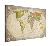 murando Cuadro en Lienzo Mapamundi 120x80 cm 1 parte Impresión en Material Tejido no Tejido Impresión Artística Imagen Gráfica Decoracion de Pared Mapa del mundo Geografia Vintage k-A-0339-b-a