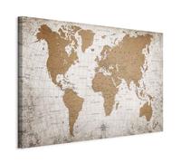 murando - Cuadro en Lienzo Mapamundi 120x80 cm - Impresión de 1 Pieza Tejido no Tejido Artística Imagen Gráfica Decoracion de Pared Abstracto - World Map Vintage Continentes mundo k-C-10001-b-a