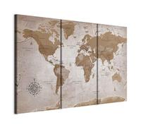 murando - Cuadro en Lienzo Mapamundi 135x90 Impresión de 3 Piezas Material Tejido no Tejido Impresión Artística Imagen Gráfica Decoracion de Pared - Geografia Mapa del mundo k-A-0106-b-e