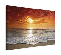murando - Cuadro en Lienzo Mar Playa 120x80 cm 1 pieza - Impresión en material tejido no tejido cuadros decoracion salon modernos lienzos decorativos - Naturaleza Paisaje Puesta del sol c-B-0264-b-a