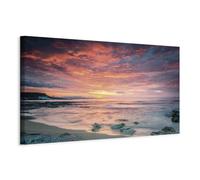Murando Cuadro en Lienzo Mar Playa 150x50 cm Impresión en Material Tejido no Tejido 1 Parte Impresión Artística Imagen Gráfica Puesta del Sol para Sala de Estar, Dormitorio, Oficina en Casa