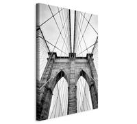 murando Cuadro en lienzo New York 80x120 cm 1 parte Impresión en Material Tejido no Tejido Impresión Artística Imagen Gráfica Decoracion de Pared - Puente de brooklyn d-B-0231-b-a