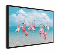 murando - Cuadro en Lienzo Summer Vibes 60x40 cm 1 Pieza Cuadros Decorativos en Lienzo Decoración de Pared Grande Para Dormitorio Salón Impresión Artística Flamencos Rosa Pájaros g-B-10096-b-a