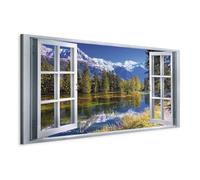 murando Cuadro Mega XXXL vista de la ventana 160x80 cm Cuadro en Lienzo en Tamano XXL Grande Gigante Imagen Para Montar por uno Mismo Decoración De Pared Impresión DIY Campo Panorama c-C-0398-ak-e