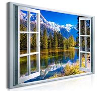 murando Cuadro Mega XXXL vista de la ventana 270x135 cm Cuadro en Lienzo en Tamano XXL Grande Gigante Imagen Para Montar por uno Mismo Decoración De Pared Impresión DIY Campo Panorama c-C-0398-ak-e
