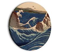 murando Cuadro Redondo en Lienzo Utagawa Hiroshige 80x80 cm Impresión de 1 parte Material Impresión Artística Imagen Gráfica Decoracion de Pared el mar en Satta Paisaje Naturaleza l-G-10011-bc-a