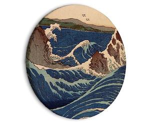 murando Cuadro Redondo en Lienzo Utagawa Hiroshige 80x80 cm Impresión de 1 parte Material Impresión Artística Imagen Gráfica Decoracion de Pared el mar en Satta Paisaje Naturaleza l-G-10011-bc-a