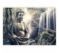 murando Fotomurales 350x256 cm XXL Papel pintado tejido no tejido Decoración de Pared decorativos Murales moderna de Diseno Fotográfico Natur Buda Zen Spa Bosque Cascada h-C-0032-a-d