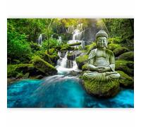 murando Fotomurales Buda 150x105 cm XXL Papel pintado tejido no tejido Decoración de Pared decorativos Murales moderna Diseno Fotográfico Cascada Naturaleza Paisaje c-C-0019-a-b