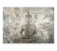 murando Fotomurales Buda 350x256 cm Papel pintado tejido no tejido coración Pared corativos Murales morna Diseno Fotográfico Oriental Zen Flores Hojas p-C-10021-a-a