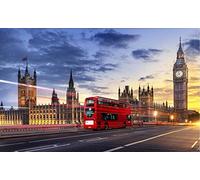 Murando Fotomurales Papel Tapiz Mural 3D Personalizado London Bridge Red Bus Tv Telón De Fondo Dormitorio Foto Papel De Pared 3D 400 * 280 Cm