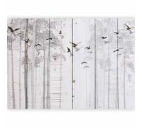 murando Fotomurales Tablas 250x175 cm XXL Papel pintado tejido no tejido Decoración de Pared decorativos Murales moderna de Diseno Fotográfico Pajaro gris Arboles f-C-0178-a-a