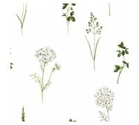 murando Papel Pintado Verde 10m Fotomurales tejido no tejido rollo Decoración de Pared decorativos Murales XXL moderna de Diseno Fotográfico - Hierba rama Naturaleza blanco verde b-B-10062-j-a