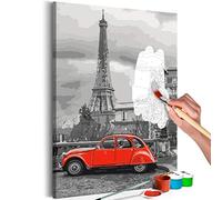 murando Pintura por Números Coche Torre Eiffel Paris 40x50 cm Cuadros de Colorear por Números Kit para Pintar en Lienzo con Marco DIY Bricolaje Adultos Niños Decoracion de Pared Regalos n-A-1085-d-a