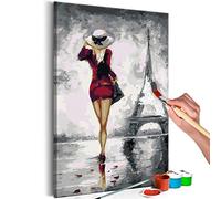 murando Pintura por Números Cuadros de Colorear por Números Kit para Pintar en Lienzo con Marco DIY Bricolaje Adultos Niños Decoracion de Pared Regalos - Mujer París 40x50 cm - n-A-0242-d-a