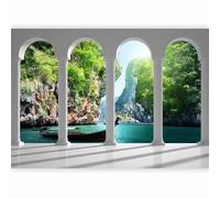 murando PREMIUM Fotomurales Paradies 100x70 cm Papel pintado tejido no tejido Decoración de Pared decorativos Murales moderna de Diseno Fotográfico Naturaleza Paisaje Mar Lago c-C-0454-a-a