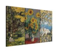 murando - Set De 3 Composición Cuadros Claude Monet 90x60 cm 3 Piezas 30x60 cm Cada - Conjunto De 3 - Cuadro Para Pared Fantasía Pintura Decoración Salón Modernos - l-G-10413-b-a