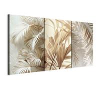 murando - Set De 3 Cuadros Collage Flores blancas 120x60 cm 3 Piezas 40x60 cm Cada - Conjunto De 3 - Cuadro Para Pared Floral Pintura Lienzo Habitacion Matrimonio - b-H-10167-b-a