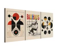murando - Set De 3 Cuadros Multipanel Collage Bauhaus 180x90 cm 3 Piezas 60x90 cm Cada - Conjunto De 3 - Cuadro Para Pared Figuras geométricas Pintura Decoración Dormitorios - a-H-10139-b-a