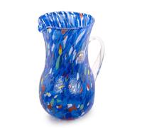 MurArt Jarra de cristal de Murano 500 ml Colección Ondas Altura 20 cm Decorado con Murrine Hecho a mano Made in Italy