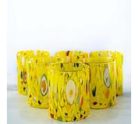 MurArt Vasos de Murano, juego de 6 vasos de 300 ml, colección Tower, de vidrio soplado a mano de elaboración artesanal Made in Italy