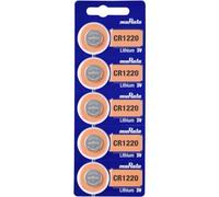 Murata Pilas de botón CR1220-BEABAE CR 1220 de Litio, 40 mAh, 3 V, 5 Unidades