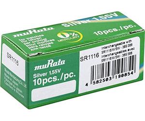 Murata SR1116-PBWW 366 - Pila de botón (óxido de Plata, 30 mAh, 1,55 V, 10 Unidades)
