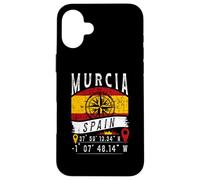 Murcia Bandera España Coordenadas GPS De Murcia Carcasa para iPhone 16 Plus