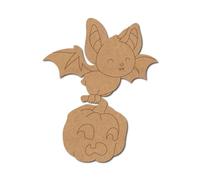 Murciélago con calabaza para Halloween, premarcados, 1 madera contrachapada italiana popular, 6,3 cm, 10