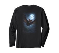 Murciélago Vampiro Volador Bajo Luna Llena Halloween Manga Larga