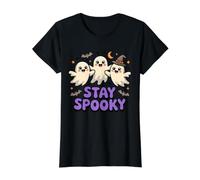 Murciélagos con Forma de Bruja Kawaii para Halloween, con Forma de Fantasma, de Stay Spooky Camiseta gráfica económica, Mujer, Negro, L