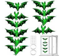Murciélagos de Halloween pegatinas de miedo brillante en la | Decoración de murciélago volador para fiesta, casa, dormitorio, cocina, aula, dormitorio, jardín, exterior