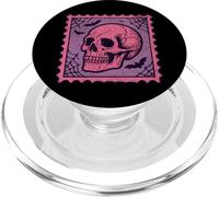 Murciélagos de telaraña con sello de calavera rosa de Halloween PopSockets PopGrip para MagSafe