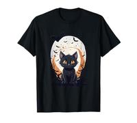 Murciélagos Negros espeluznantes y Luna de Halloween Camiseta