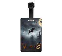 Murciélagos voladores para Halloween, 4 etiquetas de equipaje para maleta, etiquetas permanentes, etiquetas de bolsa para reconocer fácilmente la bolsa, elementos esenciales de viaje