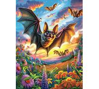 Murciélagos Volando sobre un Campo de Calabazas Puzzle 1000 Piezas Cartón con Papel Toda La Familia Sueño Mágico de Ciencia Ficción Tiempo Libre En Casa Más Vendido Regalo Origina