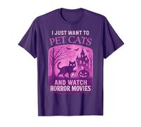 Murder Cat I Just Want To Pet Cats and Watch Horror Movies Camiseta