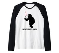 Murderous Sloth with Knife Halloween Gag Gift For Sloth Fans Camiseta Manga Raglan