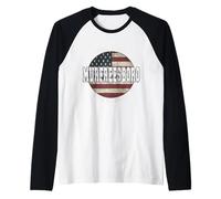 Murfreesboro Tennessee, Bandera Americana Vintage Camiseta Manga Raglan