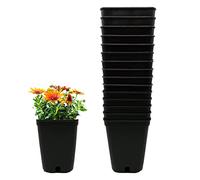 Murgiplast Macetas de Plástico Cuadradas para Cultivo de Interior, Maceteros de Plantación de Semillas para Grow, Contenedores de Exterior para Plantas y Flores, 1 litro, 10x10x14 cm, 15 Unidades
