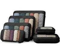 MURISE Organizador Maleta Compresion Lote de 6, Packing Cubes Compression para Vacaciones y Viajes, Bolsas Organizadoras Maleta, Organizador de Viajes con Forro, Travel Essentials, Negro