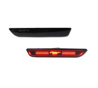 MURKKD 2 luces LED de posición laterales for parachoques delantero y trasero con diseño logotipo caballo 3D for Ford Mustang 2015-2018(Crystal Blue)